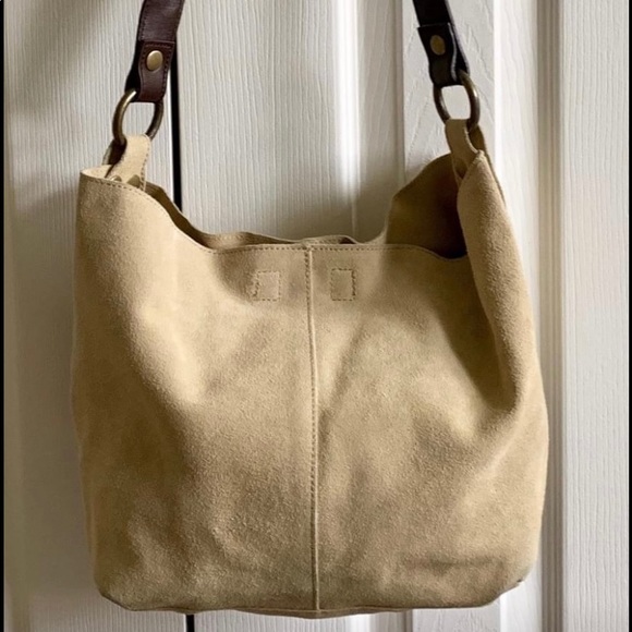 Brand new - Zara beige suede shoulder bag - Picture 1 of 8